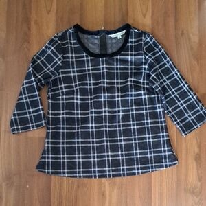 Cleo Navy and White Checkered Blouse